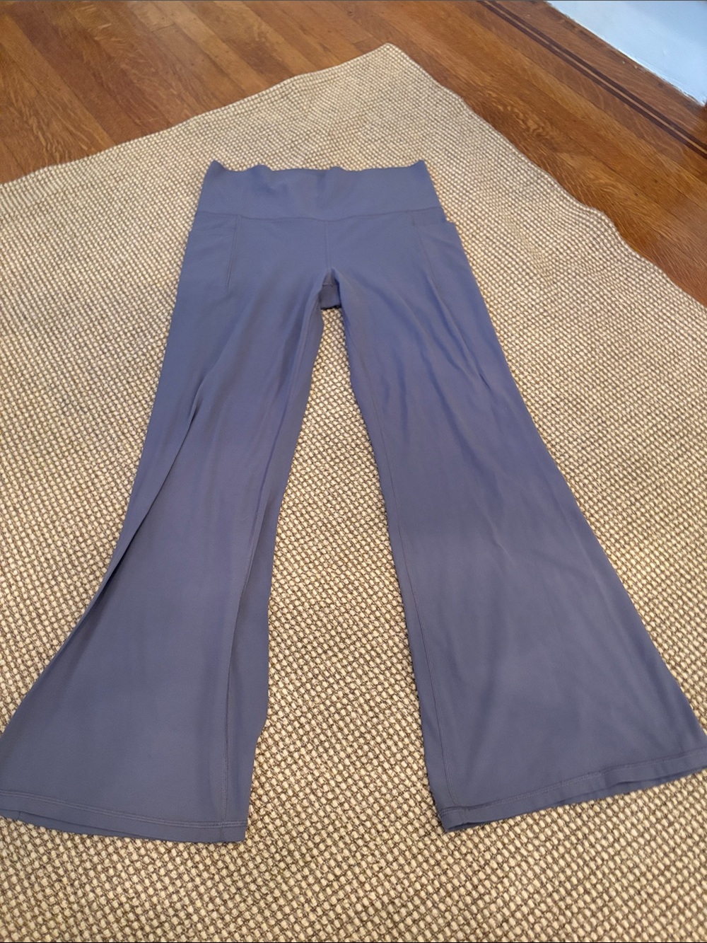 Athleta Flare Leg Yoga Pants in Dusty Blue